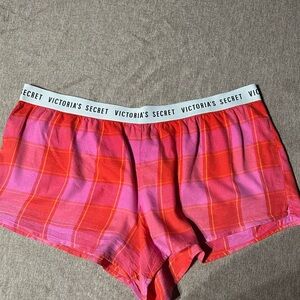 Victoria's Secret Pink and Red Plaid Lounge Shorts
